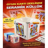 OYUN KARTI ŞEKLİNDE SERAMİK KÜLLÜK